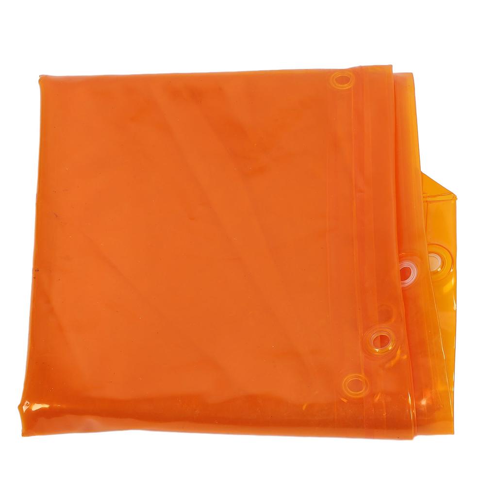 Welding Curtain Screen Frameless with Grommets Flame Retardant PE for Workshop Golden Yellow