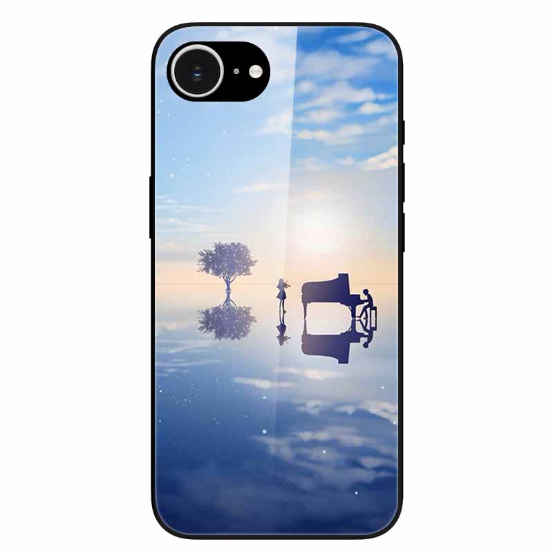 For iPhone 16E 2025 Case Black Bumper Tempered Glass Hard Phone Cases for iPhone16e 16e Back Cover for iPhoneSE SE 2025 Cool New