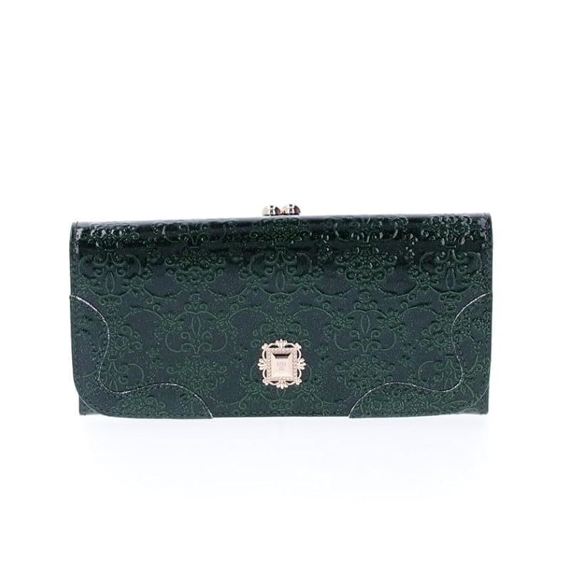 

[Anna Sui] wallet Roomy Clasp flap long wallet ladies Green (new)