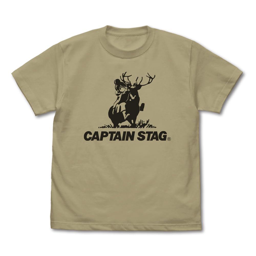 COSPA Yurucamp x Captain Stag T-Shirt Sand Khaki XL