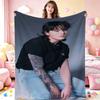 Stylish Male Idol Against Starry Background Theme Printed Blanket Soft Comfortable Throw Blanket For Living Room Kids Room Party Decor Memorial Gift