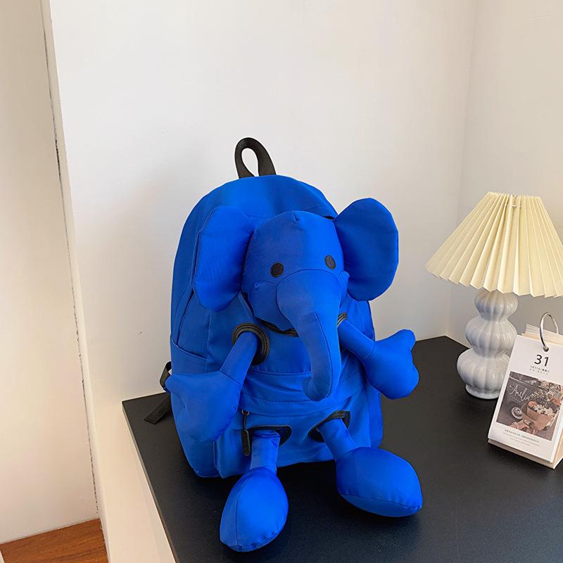 Cartoon Elephant Doll Backpack Female Large Capacity Student Backpack Female Travel Bag Doll