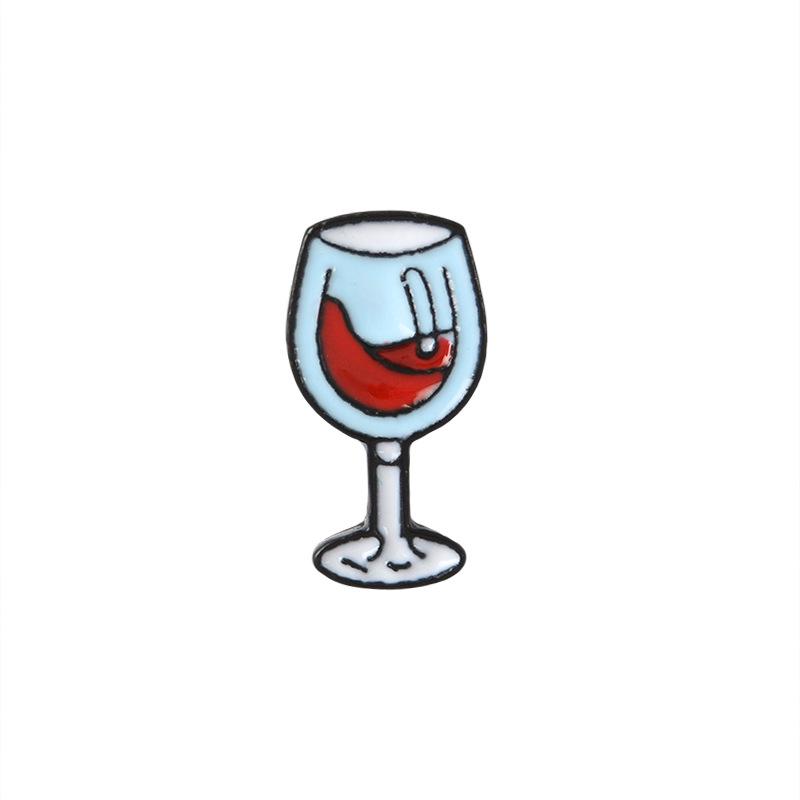 

Geometric Alloy Adorable Brooch Unique Miniature Red Wine Glass And Pin Letter XZ1602