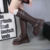 Retro-Stil bequeme hohe Stiefel Neue Schnalle Martin Stiefel für Herbst und Winter