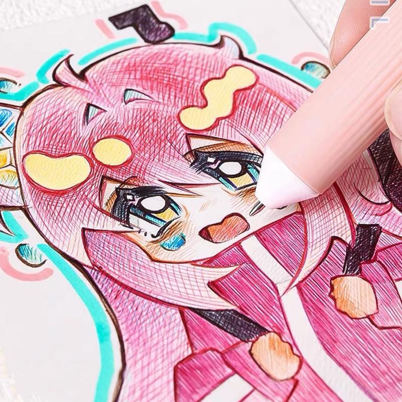 1Set 60 Color Cartoon Ballpoint Pens Soft Grip Press Multicolor Writing Pen For Drawing Writing Office School Supplie Stationery