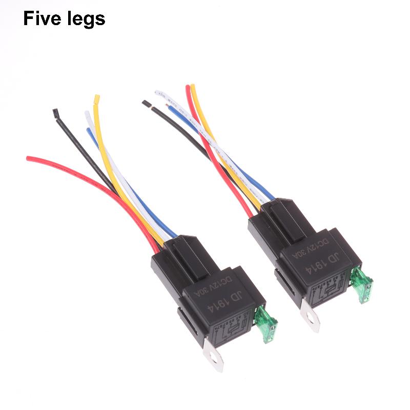 4/5Pin Waterproof 12V 30A Fuse Relay Switch With 14Awg 16 Awg Wire, 12V 4/5 Pin Spst Fuse Relay For Car Truck