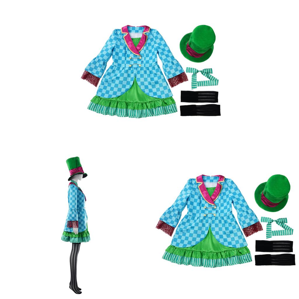 Alice In Wonderland Cosplay Dress For Anime Role Play With Polyester Fabric For Cosplayers