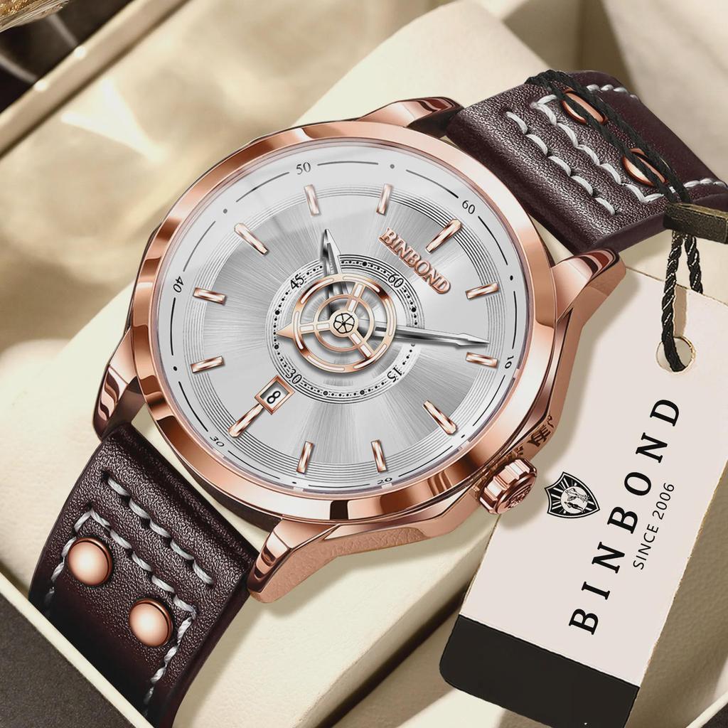 BINBOND Man Sport Wristwatch Casual Luminous Male Clock Business Quartz Movement Men's Watches
