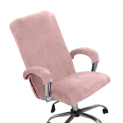 Sturdy Silver Fleeces Elastics Chair Cover Dust Resistant Polyester Fabric for Home Office Seats