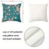 1 Pieces Teal Cushion Covers With Pink Flower Branch Pattern Polyester pillowcase, sofa decorative cushion cov Headboard Pillow