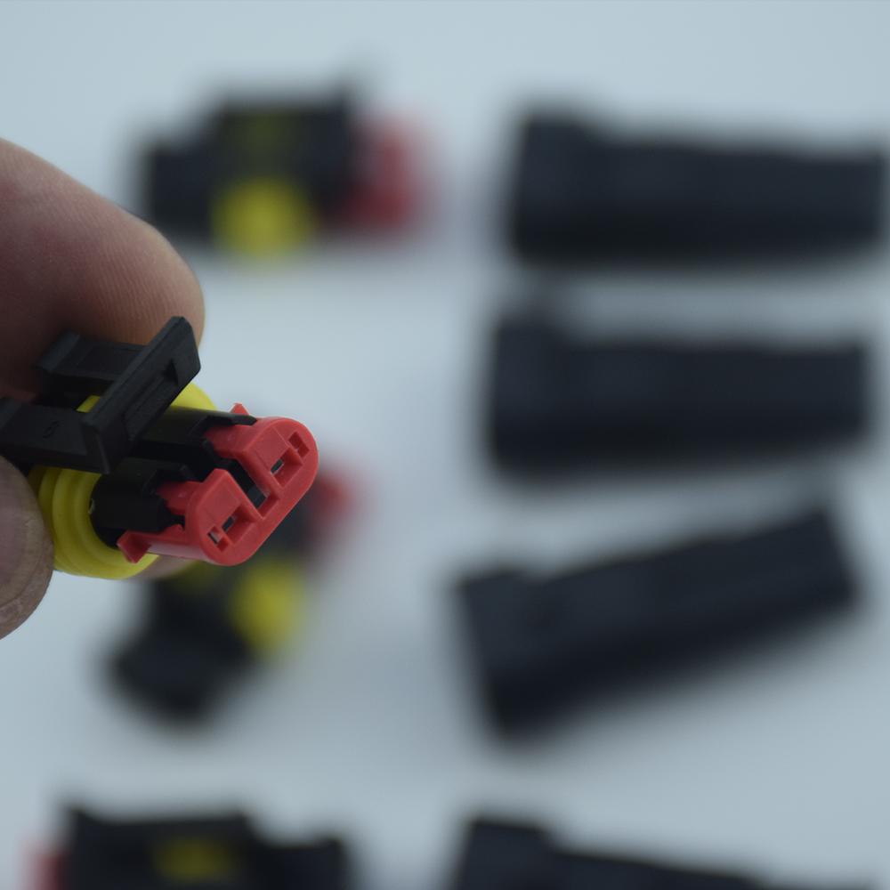 Way AMP Super Seal Waterproof Electrical Wire Connector Plug for Car Waterproof Connector 5sets Kit 2 Pin 2 Pins