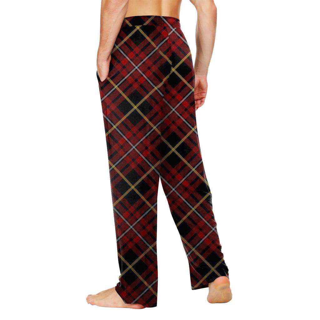 Men's Knitted Fashion Print Drawstring Casual Pants Pajama Pants