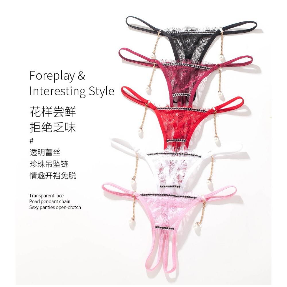 Sexy Transparent Thong Eyelash Lace T Panties Women Plus Size Lace Panties G-string