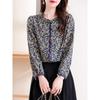 Polka Dot Shirt Early Autumn New Shirt for Women Long-sleeved Middle-aged Mother Fashionable Age-reducing Chiffon Top