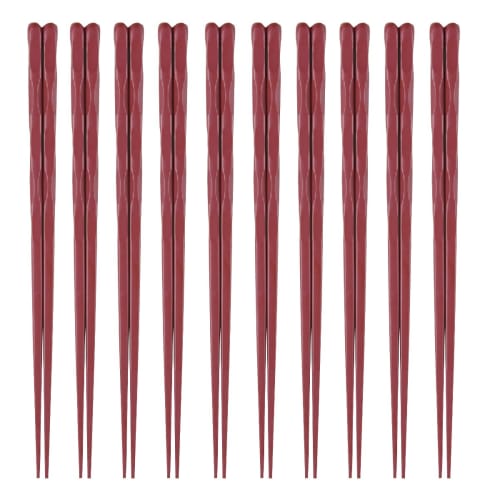

Wakaizumi Lacquerware Eco-Friendly Chopsticks (SPS), 22.7cm Carved Chopsticks, Rose Brown, Set of 10, H-38-25