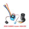 Motor Brushless 3650 3100KV com ESC Brushless 60A para 1 8 1 10 Carro RC Peça Barco RC