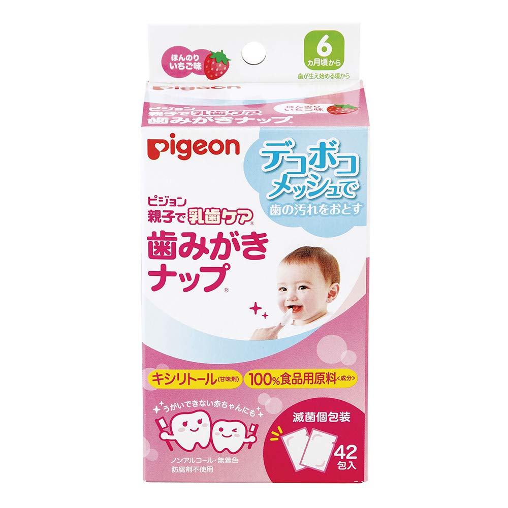 

PIGEON Baby Teeth Care Toothbrushing Wipes Wet Type Toothbrushing Strawberry 42 Packs () Parent-Child (Individually Wrapped) [Gentle Wipe] Children s білий