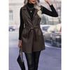 PU Leather Cardigan Straps Vest Jacket Women's Autumn Lapel Temperament Commuting Vest Jacket Women's Top Grace