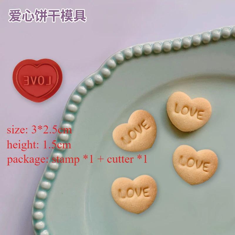 

Cartoon Bear Elephant Kitty Pattern Cookie Cutters Valentine s Day Love Shaped Biscuit Molds Cute Cat Cookie Stamps Embossers