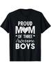 Proud Mom of Three Awesome Boys - Soft Cotton T-Shirt for Men & Women Comforta