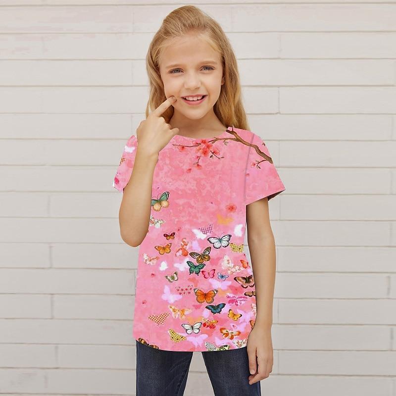 Summer T-Shirt Short Sleeved Energetic Sports Fashion Children Aged 3-12 Outdoor Leisure Daily