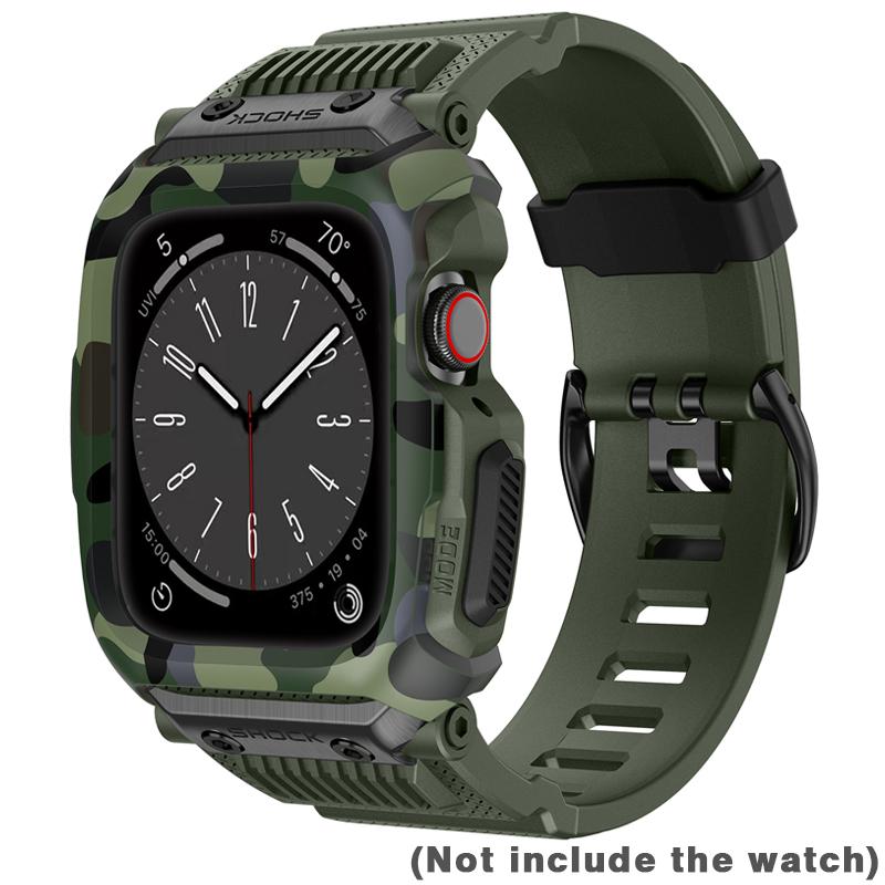 Sport Case+Strap for Apple Watch Band 8 7 45mm Waterproof Drop-Resistant Iwatch Series 6 SE 5 4 3 2 44mm 42mm Mod Kit Correa