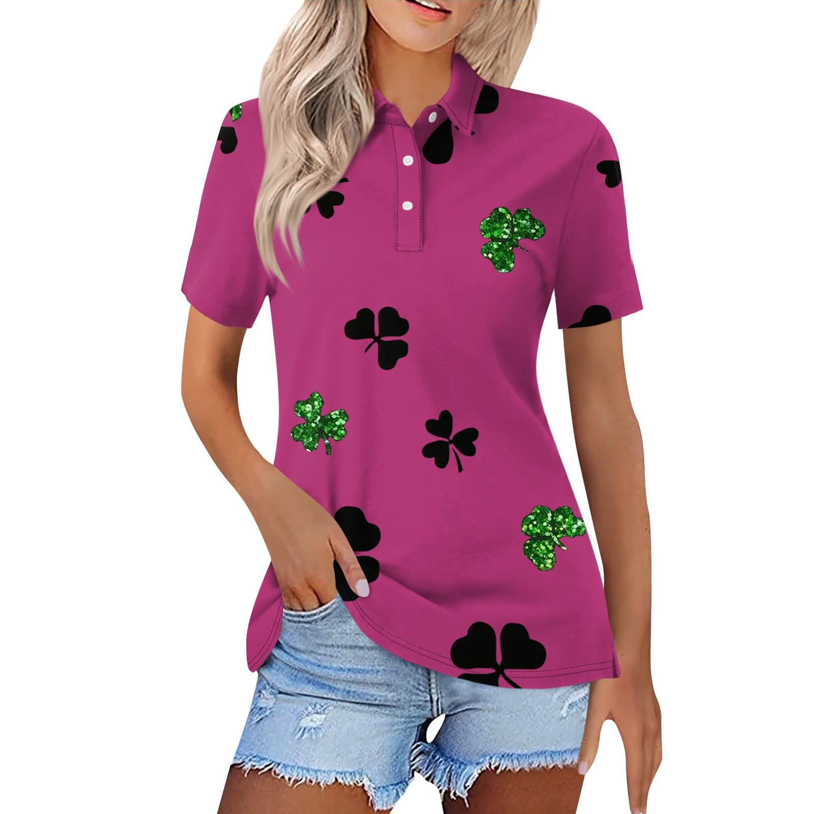 

Женская модная повседневная рубашка с принтом на пуговицах с коротким рукавом L