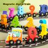 1 Satz Magnetische Holzzug-Spielzeuge Montessori Lernspielzeug Zug-Set Frühe Kognition Lernen Lehrsets für Kleinkinder