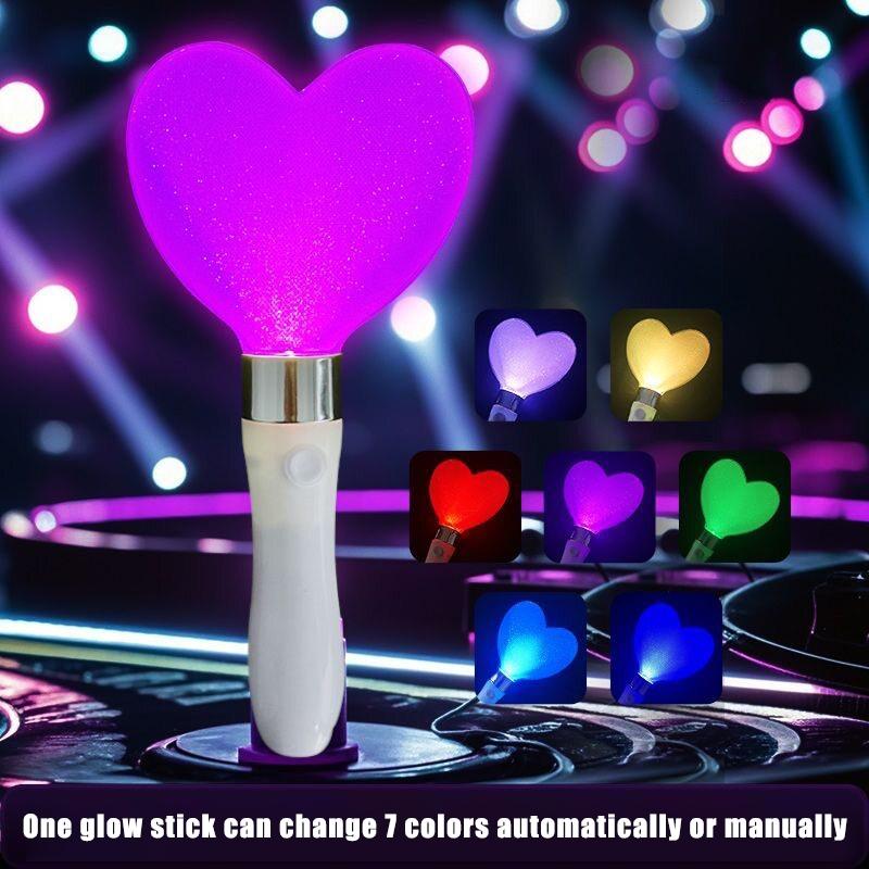 Kpop Concert Support Sticks Heart Star Shaped Lightstick Luminous Idol Support Rods Flash Sticks Birthday Wedding Party Supplies