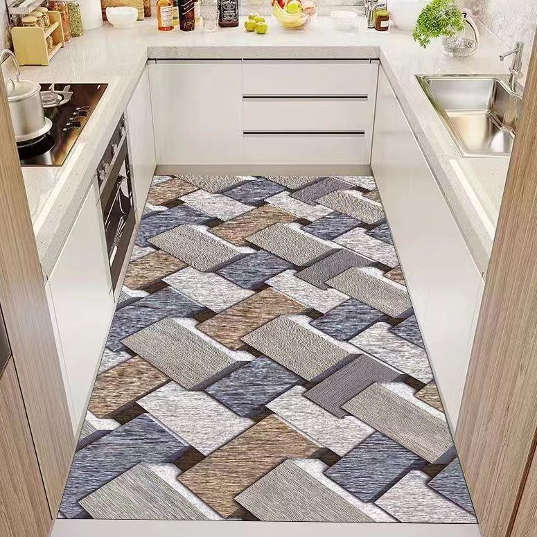 Teppich für Küche PVC Bodenmatte Wasserdicht Lederteppiche Langer Läufer Ölfest Rutschfest Fußmatten Japanische Heimdekoration Teppiche