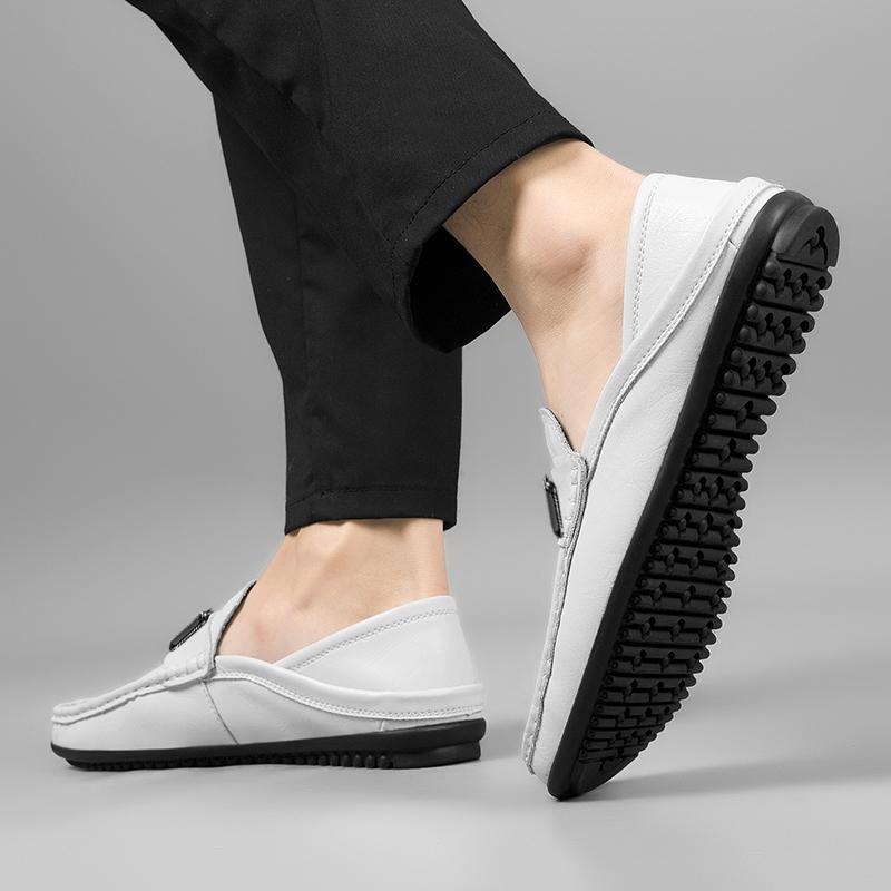Fashion Genuine Leather Loafers Adult Male Footwear Hot Sale Boat Shoes Men Design Moccasin Outdoor Slip on Soft Flat Casual Men Shoes