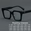 Black Oversized Square Acetate Reading Glasses Women Men Fashion Brand Big Frame Presbyopia Eyeglasses Anti Blue Light Glasses