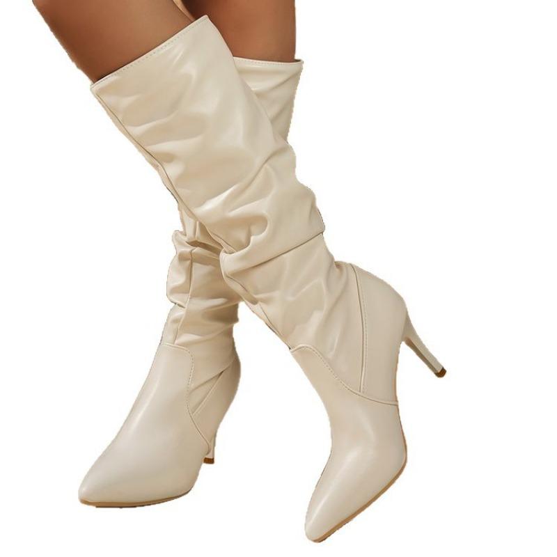 Knee-length Boots, Women's Shoes, Pointed-toe High Heels, Thin-heeled Boots, Slimming Stretch Boots