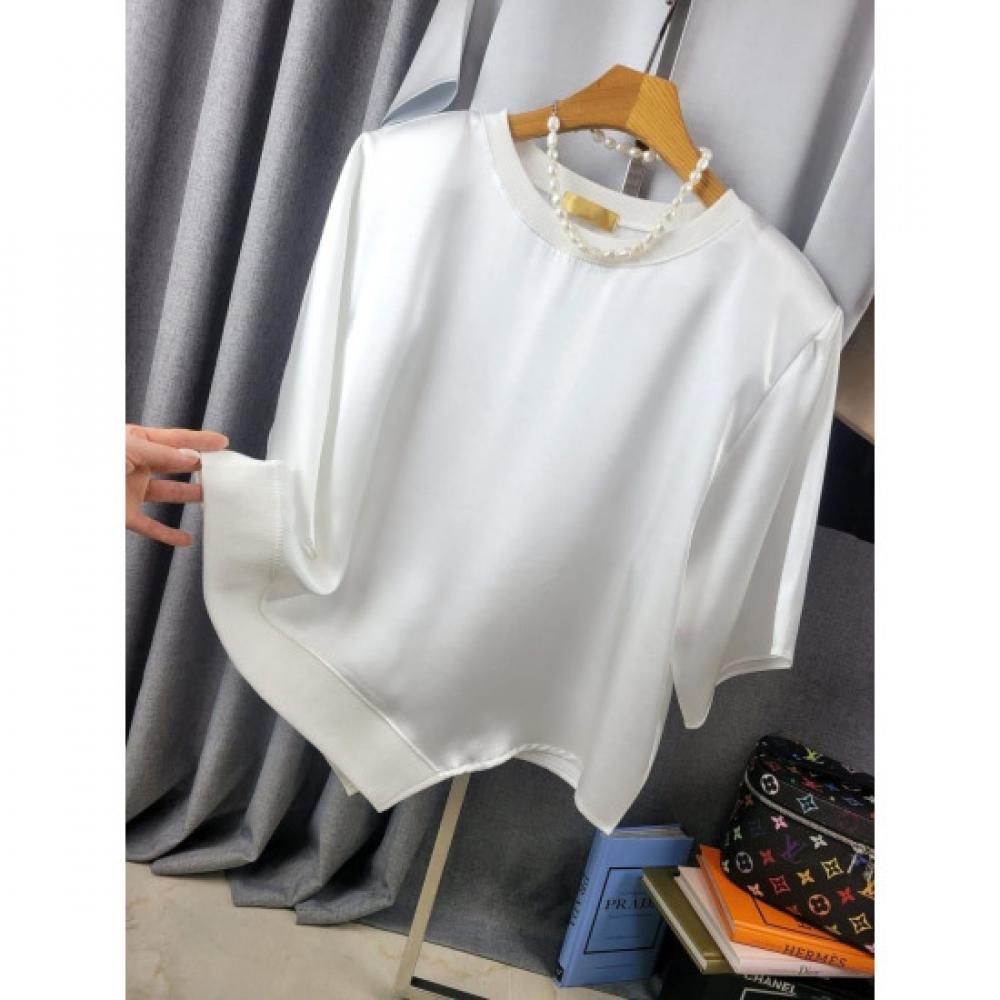 C S In The Room ShorT Sleeve T ShirT wiTh Shoulder padS aSymmeTriCal Hem 4Color