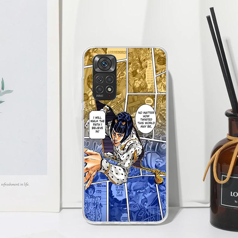 JoJo Adventure Bruno Buccellati Phone Case For Xiaomi Redmi Note 15 13 14S 14 Pro Plus 12S 11S 10S 12 11E 10 11T Art Fundas Back