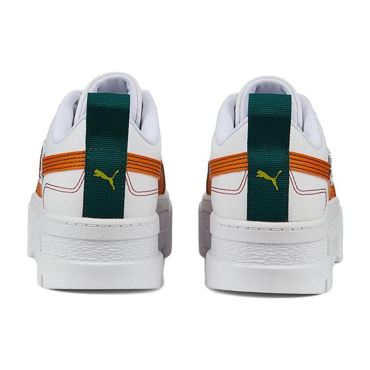 PUMA Mayze Pierced Women White Orange Green Low Top Casual Sneakers 386582-02