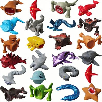 24Pcs Sea Eater Bloop Gran Maja Figure Home Decoration Model Mini 2.5-5Cm Deep Sea Monster Figurines Home Decor Ornaments