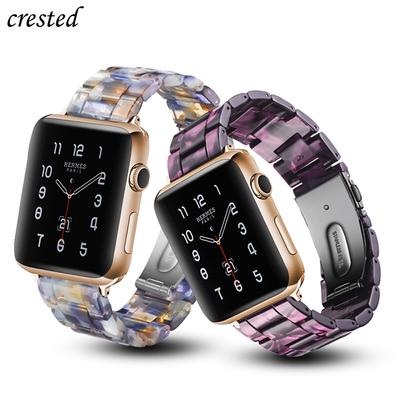 Resin Strap For Apple Watch Band 44mm 40mm iWatch Band 42mm 38mm Stainless Steel Buckle Bracelet Apple Watch Series 3 4 5 Se 6