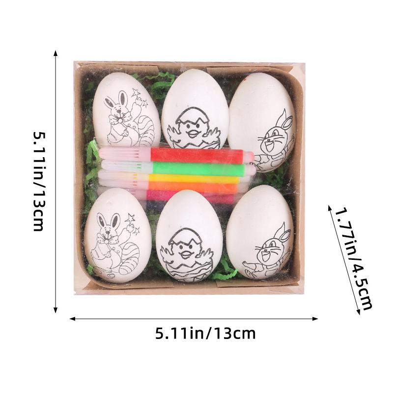 Creative New Easter Handmade Painted Easter Egg Set Diy Cartoon Bunny Egg Children S Handmade Gift Hand-Painted Easter Eggs