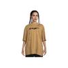 Loose And Comfortable Short Sleeve Drop Shoulder T-Shirt With  Logo Print Women Tops Khaki FZ0284-224
