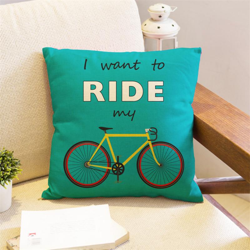 45x45cm Vintage Flag Printed Cushion Cover Pillow Case Thicken Cotton Linen Sofa Home Living Room Chair Seat Decoration