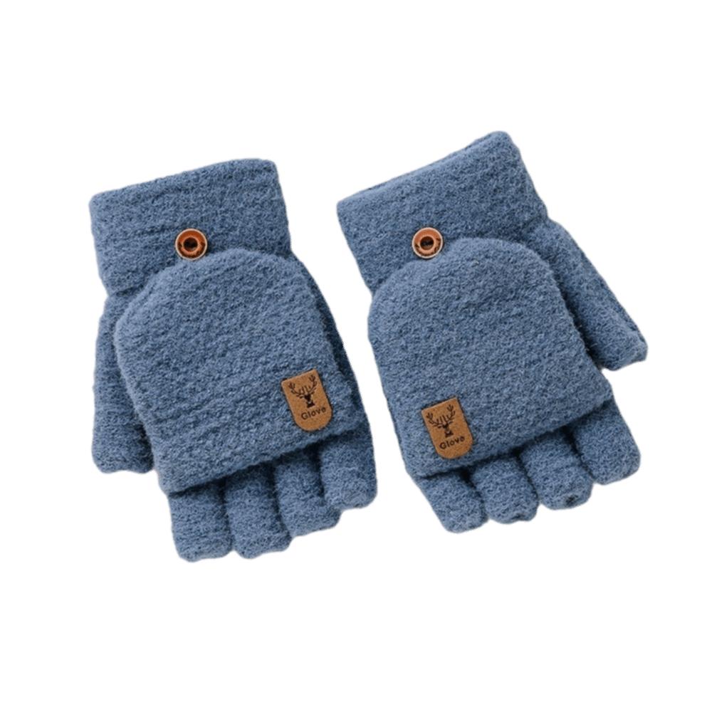 Warm Winter Knitted Gloves Thickened Writing Mittens Fashion Half Finger Mittens  for Men