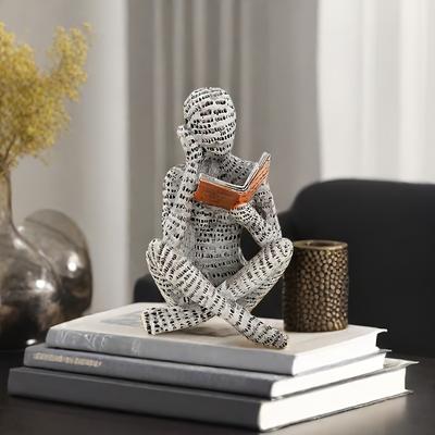 Personajes de lectura abstractos modernos: decoración única de resina para el hogar para dormitorios, escritorios, oficinas, el regalo navideño perfecto para amigos.