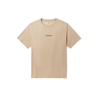 Timberland Απλό κοντομάνικο T-shirt με στάμπα γράμματα Unisex Μπλούζες Ανοιχτό-Γήινο A5UZ3-269
