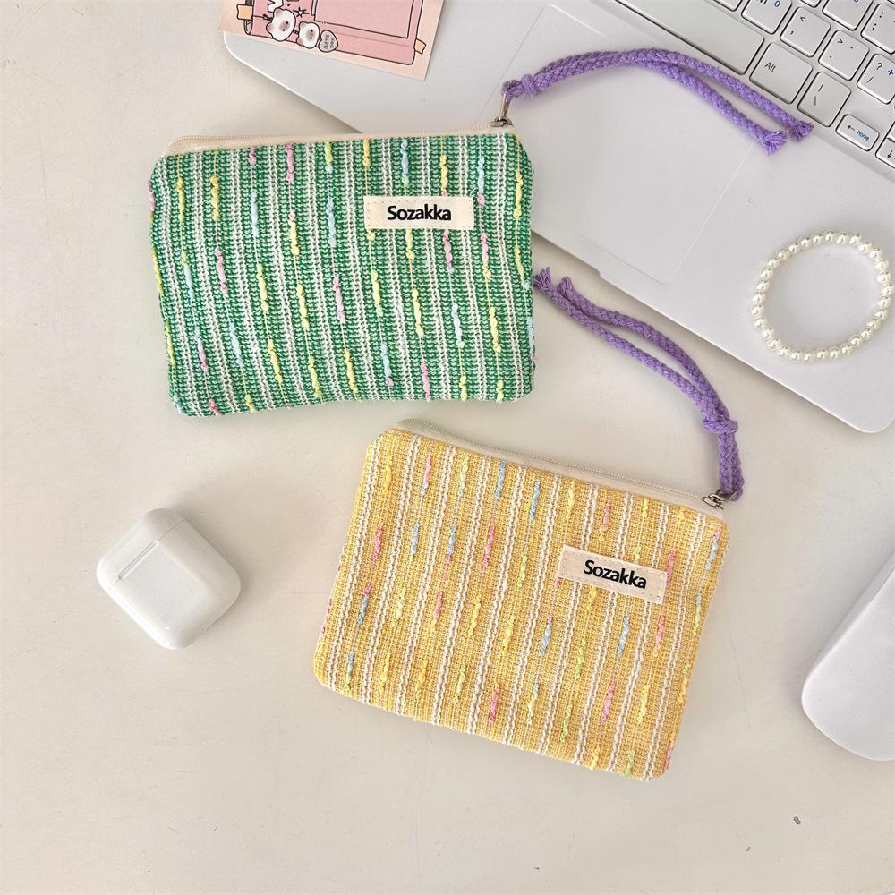 Cute Small Cosmetic Bag for Student - Portable Makeup, Lipstick, and Earphone Storage