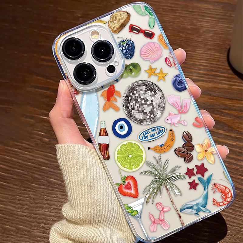 

Disco Pattern Soft Shell Case for iPhone 11-16 iPhone 17 Pro