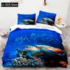 Fish Bedding Set Single Twin Full Queen King Size Marine life Bed Set Aldult Kid Bedroom Duvetcover Sets 3D Anime Kawaii 013