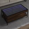  LED Infinity Coffee Table, Brown Oak, 90x50x38 Cm