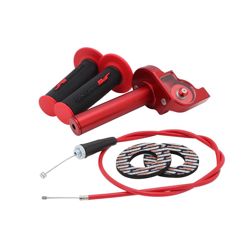 CNC Accelerator Throttle Twist Grips + Cable +Handlebar Grips Replacement For Pit Dirt Bike Minis With 7/8 Inch Application