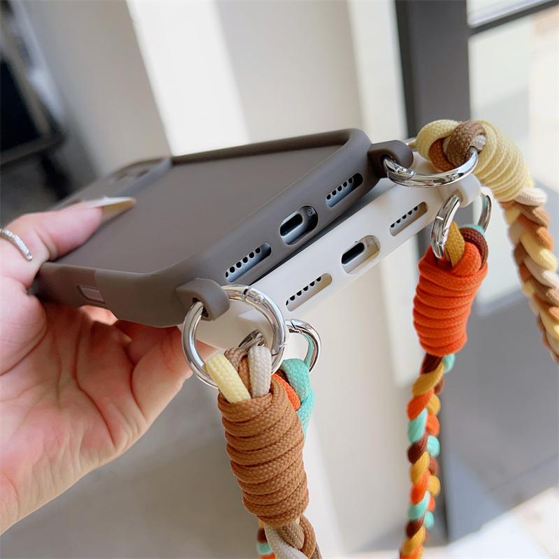 Crossbody Lanyard Candy Phone Case For iPhone 17 16 Plus 15 14 Pro Max 13 12 11 AIR 16e X XS XR 7 8 SE Shockproof Cover